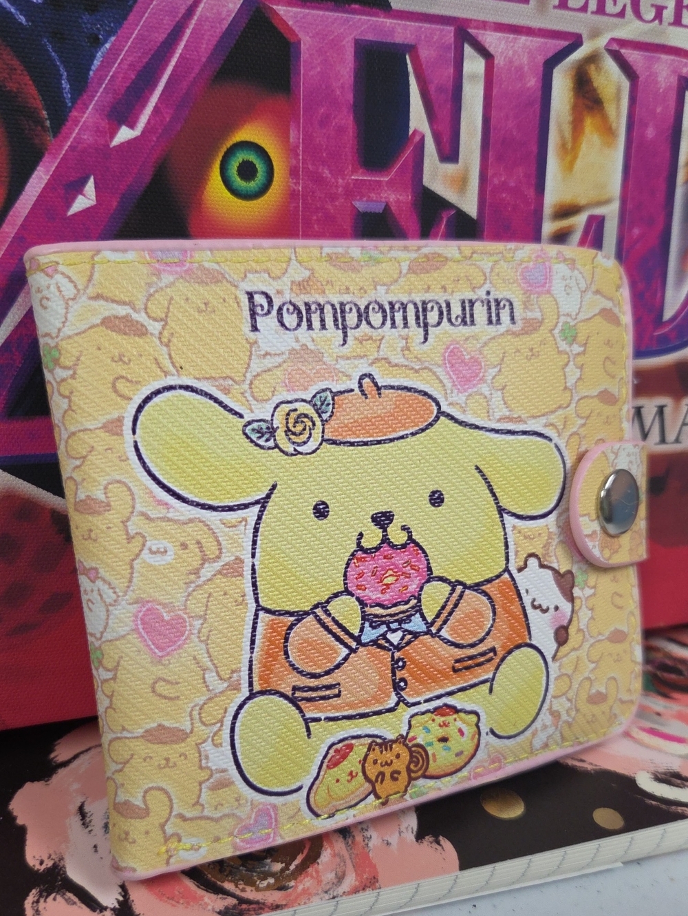 Sanrio Pompompurin Yellow & Pink Kids Card Wallet with Donut Design